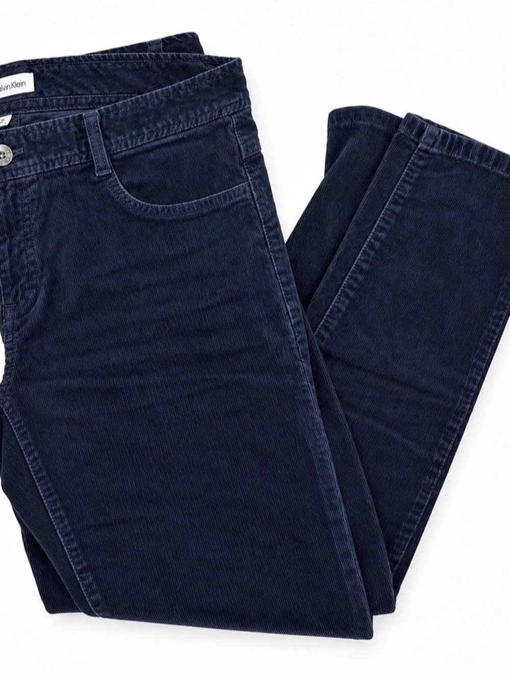 Calvin Klein Straight Leg Corduroy Pants in navy